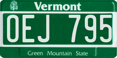 VT license plate OEJ795