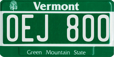 VT license plate OEJ800