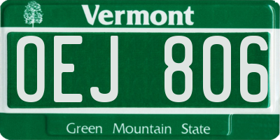 VT license plate OEJ806