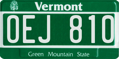 VT license plate OEJ810
