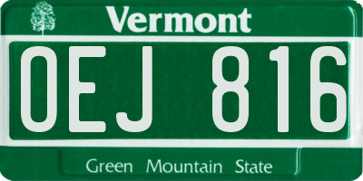 VT license plate OEJ816