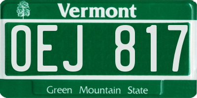 VT license plate OEJ817