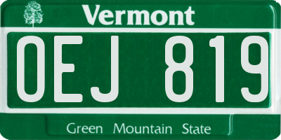 VT license plate OEJ819