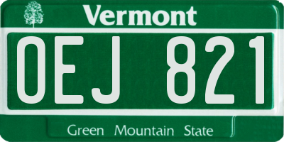 VT license plate OEJ821