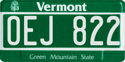 VT license plate OEJ822