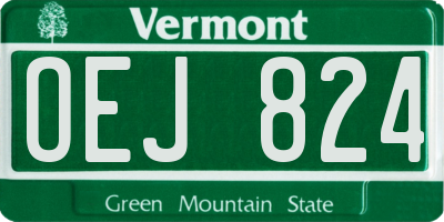 VT license plate OEJ824