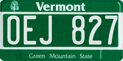 VT license plate OEJ827