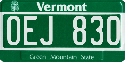 VT license plate OEJ830