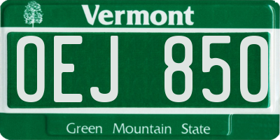 VT license plate OEJ850
