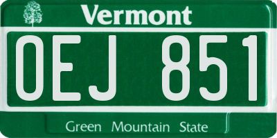 VT license plate OEJ851