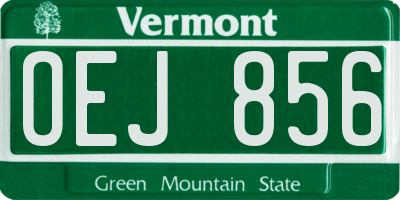 VT license plate OEJ856