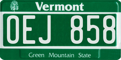 VT license plate OEJ858