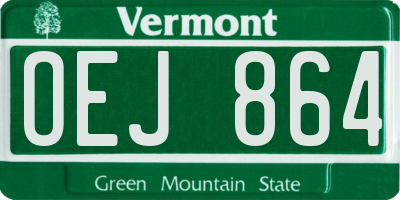 VT license plate OEJ864