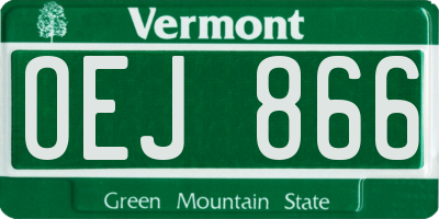 VT license plate OEJ866