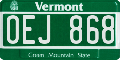 VT license plate OEJ868