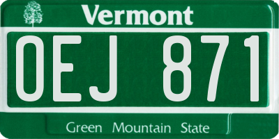 VT license plate OEJ871