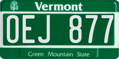 VT license plate OEJ877