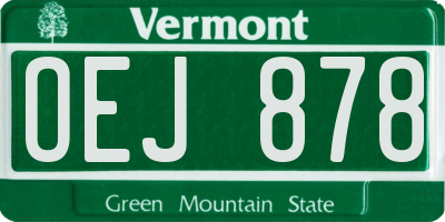 VT license plate OEJ878