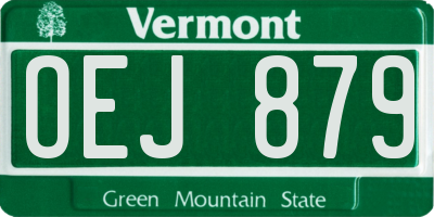 VT license plate OEJ879