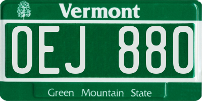 VT license plate OEJ880
