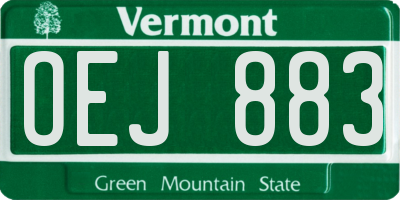 VT license plate OEJ883
