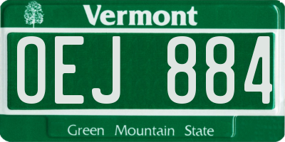 VT license plate OEJ884