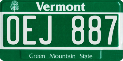 VT license plate OEJ887
