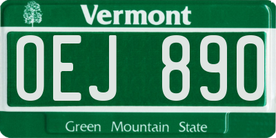 VT license plate OEJ890