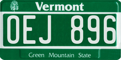 VT license plate OEJ896