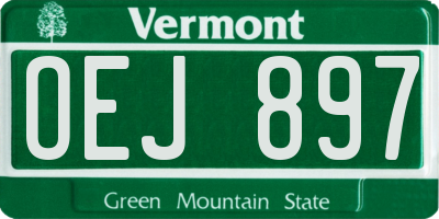 VT license plate OEJ897