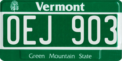 VT license plate OEJ903