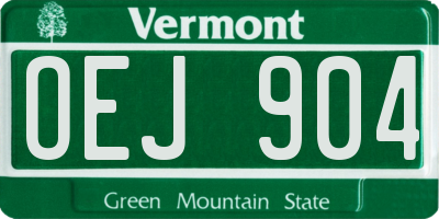 VT license plate OEJ904