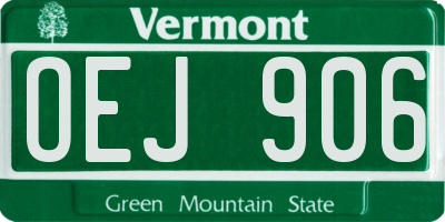 VT license plate OEJ906