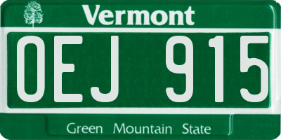 VT license plate OEJ915