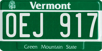 VT license plate OEJ917