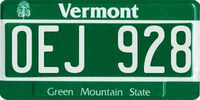 VT license plate OEJ928