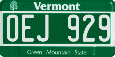 VT license plate OEJ929