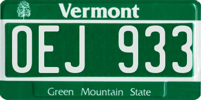 VT license plate OEJ933