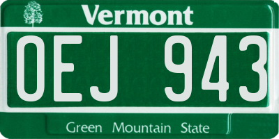 VT license plate OEJ943