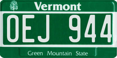 VT license plate OEJ944