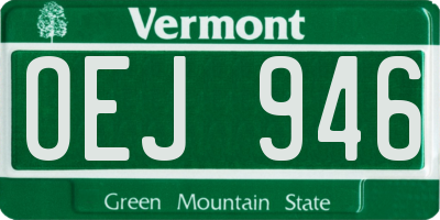 VT license plate OEJ946