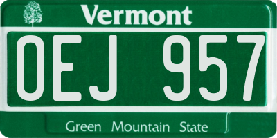 VT license plate OEJ957