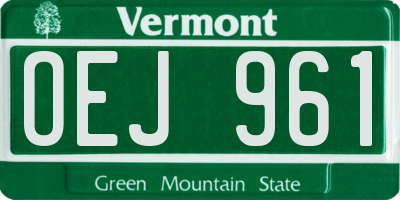 VT license plate OEJ961