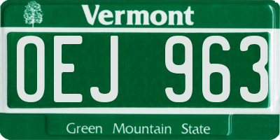VT license plate OEJ963