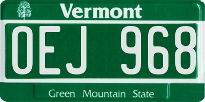 VT license plate OEJ968