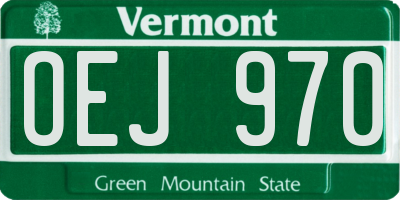 VT license plate OEJ970