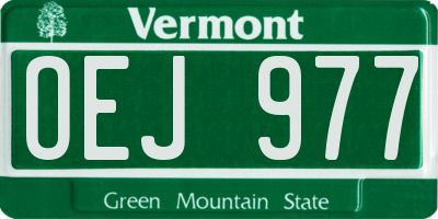 VT license plate OEJ977