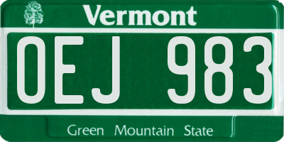 VT license plate OEJ983