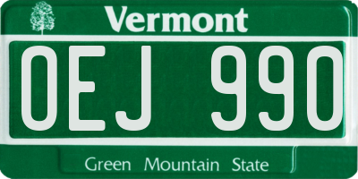 VT license plate OEJ990