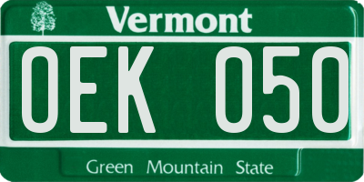 VT license plate OEK050